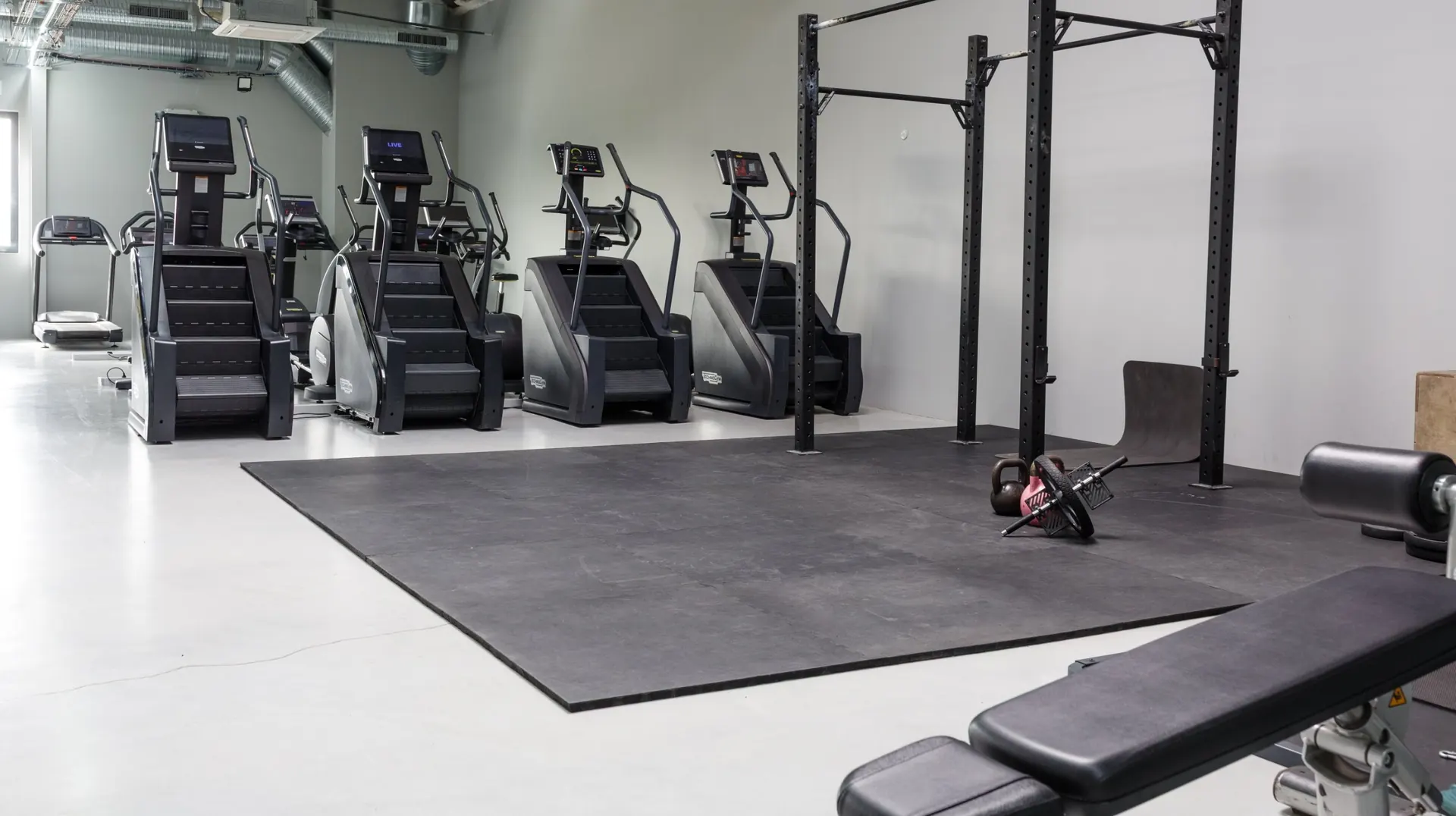 Simulateurs d'escaliers et zone fonctionnelle du plateau cardio