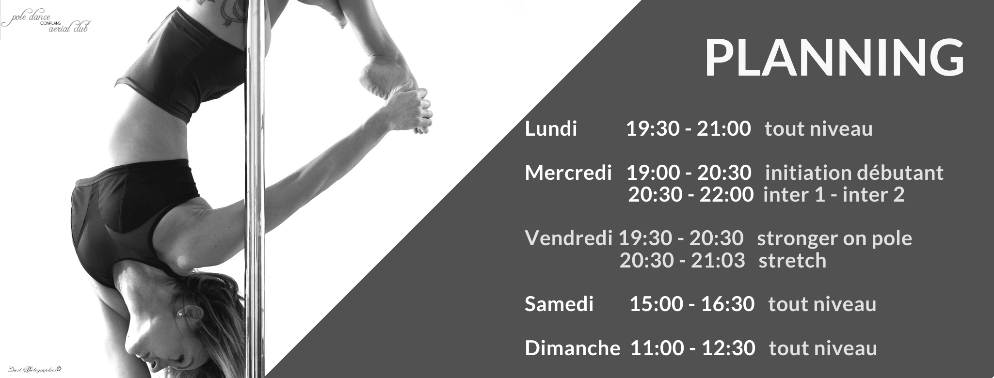 Planning 2020 du Pole dance Conflans